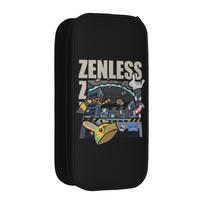 Cute Zenless Zone Zero ZZZ Game Pencil Case ARPG Role-Playing Pencil Box Pen Holder Large Storage Bags School Gifts Stationery 21x10.5x5cm black
