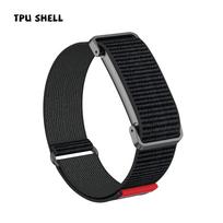 For Google Fitbit Air Woven Nylon Braided Sport Band Strap Nylon Armband Fitness Tracker Replacement Band Adjustable Loop black