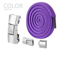New Press Lock Shoelaces Without Ties Gradient Flats Elastic Laces Sneakers Kids Adult No Tie Shoe Laces for Shoes Accessories purple
