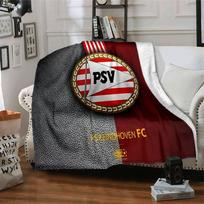 Psv Eindhoven Crest Flannel Blanket, Soft Polyester, Modern Design, All-Season for Camping, Travel, Gifts for holidays or birthdays 75x90cm