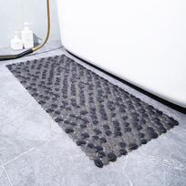 PVC Non-slip Pebble Bath Mat for Bathroom and Shower 40x90 cm skaidri juoda spalva