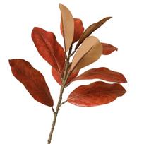 Gyvybiškos dirbtinės magnolijos lapų šakos 57 cm imituoti žali augalai lauko sodo dekoras raudona