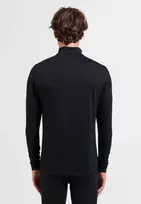 Odlo Merino 200 BL vyriškas termo apatinis marškinėliai su pusiau užtrauktuku ir aukštu kaklu - juoda, XL dydis