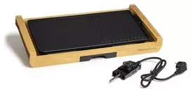 Melchioni Bamboo Grill elektrinis stalo grilis 1800 W rudas 37x27 cm su nelimpančia nuimama plokšte