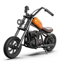 12 colių vaikų elektrinis mini chopper motociklas, 160W 3 greičių, LED ekranas, Bluetooth, dūmų ir išmetamųjų dujų garsas, važiavimo žaislas 6–12 metų berniukams ir mergaitėms Challenger 12 oranžinė