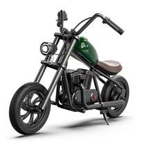 12 colių vaikų elektrinis mini chopper motociklas, 160W 3 greičių, LED ekranas, Bluetooth, dūmų ir išmetamųjų dujų garsas, važiavimo žaislas 6–12 metų berniukams ir mergaitėms Challenger 12 žalia