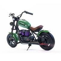 12 colių vaikų elektrinis mini chopper motociklas, 160W 3 greičių, LED ekranas, Bluetooth, dūmų ir išmetamųjų dujų garsas, važiavimo žaislas 6–12 metų berniukams ir mergaitėms Challenger 12 Plus žalia