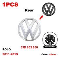 120mm 110mm 3D ABS Car Front Hood Emblem Rear Trunk Badge Sticker Accessories For Volkswagen Polo 2011-2013 35D853630 6R0853600A Polo 2011-2013