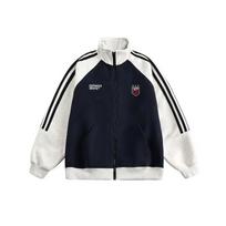 Unisex Oversized Stand Collar Zip-Up Hooded Sweatshirt Light Cotton Blend Casual Jacket Wear 3XL
