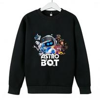 Astro Bot Kids Cartoon Round Neck Hoodie - Space Robot Print 140 cm juoda