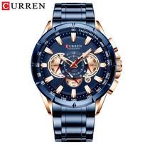 CURREN 8363 Laikrodis Quartz Man rankinis laikrodis su nerūdijančio plieno dirželiu, trimis ciferblatu, kalendoriaus indikatoriumi, atsparus vandeniui gray