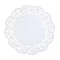 PAPSTAR apvalios servetėlės tortui, 30 cm, baltos, 100 vnt. (12263)
