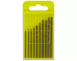 Donau Elektronik HSS-CO-225 HSS kobalto metalo sukimo grąžtų rinkinys, 10 vienetų, 1,3–2,5 mm, DIN 338, cilindrinis kotas