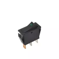 IWH 19030 svirtinis jungiklis su žalia LED apšvietimu, 12V/24V, 10A, SPST, montuojamas į skydelį