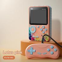 G5 Retro delninė žaidimų konsolė su 500 klasikinių žaidimų 3,0 colių ekrano nešiojama žaidimų pultelis Macaron Color 1020 mAH įkraunama baterija Double rožinė
