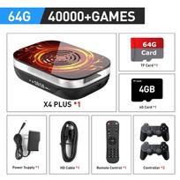 Super Console X4 Plus Retro vaizdo žaidimų konsolė, skirta Sega Saturn / DC / Arcade / Naomi S905X4 4K TV 11 dėžutės žaidimų grotuvui su 60 000 žaidimu 64G blue