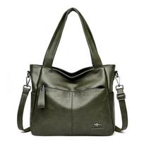 Kokybiškos moteriškos odinės viršutinės rankenos rankinės, moteriškos pečių maišelis Tote Shopper Bag Bolsa Feminina prabangios dizainerio rankinės moterims žalia