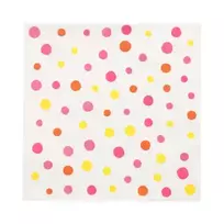 PAPSTAR Colorful Dots popierinės servetėlės, 330 x 330 mm, rožinės, 3 sluoksnių, 1/4 lankstymo, 20 vnt. 88346