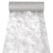 PAPSTAR Sizoflor staltiesė ir dekoratyvinė juosta, sidabrinė, 25 m x 30 cm, atspari vandeniui, 75% poliesteris / 25% poliamidas 37064