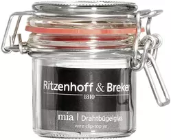 Ritzenhoff & Breker MIA konservavimo ir laikymo stiklainis, 125 ml, stiklas su metaliniu spaustuku ir guminiu tarpikliu, rinkinys iš 6 (813135)