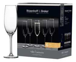 Ritzenhoff & Breker VIO putojančio vyno taurė 0,21 L, svogūno formos, tinkama plauti indaplovėje, aukštis 220 mm (812152)