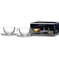 Ritzenhoff & Breker BARISTA Cappuccino rinkinys, 4 dalių, skaidraus stiklo, 220 ml puodeliai, galima plauti indaplovėje 822021