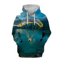 Vyriškas Hoodie Ekstremalaus Sporto Parašiutininkas Sklandytuvas Skraidymas Lėktuvu 3D Spausdinimas Hip Hop Entuziazmas Ilgomis Rankovėmis Palaidinė Striukė Per dydį Viršutiniai Drabužiai 6XL gray