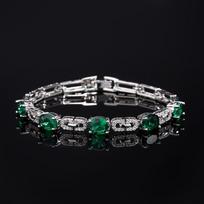Fashion Treasure Bracelet Pink Ruby Emerald High Bracelet Jewelry Source gray