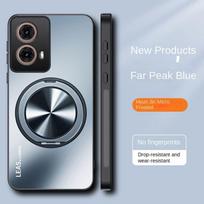 Dėklas Motorola Moto G84 G54 G34 G24 G14, kietas matinis su žiedu-stovu, magnetinis apsauginis galinis dangtelis, skirtas Moto G85 G84 G54 korpusui For Moto G84 mėlyna