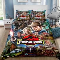 Dinozauras Juros periodo parkas 3D spausdinimo patalynės komplektas Vienvietis Twin Pilnas Queen King Dydžio Lovaties Komplektas Suaugusiųjų Vaikų Miegamojo Patalynė Dovana 135X200cm-2pcs black