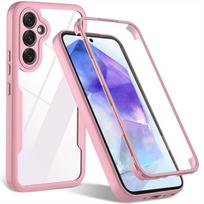 360 laipsnių pilnos apsaugos dėklas, skirtas Samsung Galaxy A55 A54 5G A35 A25 A15 A14 A24 A34 A53 A73 A33 A23 A13 A52S A32 A22 A12 A52 4G-5G-A52S 5G rožinė