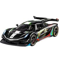 1:32 mastelio Koenigsegg JESKO modelis, metalinis lydinio lenktyninis automobilis, liejiniai ir žaislinės transporto priemonės, automobilių dekoracija, edukaciniai žaislai vaikams, berniuko dovana juoda