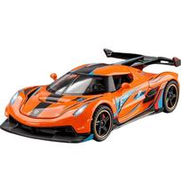 1:32 mastelio Koenigsegg JESKO modelis, metalinis lydinio lenktyninis automobilis, liejiniai ir žaislinės transporto priemonės, automobilių dekoracija, edukaciniai žaislai vaikams, berniuko dovana oranžinė