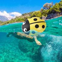 Plaukimo plūdurė atviram vandeniui Plaukimo diržas Burbulinis plūduras Triatlonininkams Valtininkams yellow ladybug yellow