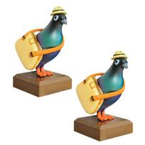 Mini biuro pašto balandis Stalo dekoracija Pašto balandžio figūrėlė Dervos balandžio ornamentas Dovana kolegai Namų biuro dekoravimui 2pcs