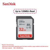 SanDisk SD kortelė 64GB 128GB 256GB V10 32GB Normalaus dydžio Originali sandisk ultra Flash SD atminties kortelė Didelės spartos sdxc UHS-I fotoaparatui 【32GB】 gray