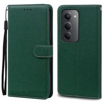 Skirta Redmi 15 5G dėklas piniginė atverčiamas odinis dangtelis Skirta Xiaomi Redmi 15 dėklas Redmi 15 4G telefono dėklas Redmi15 dangtelis Coque Fundas Etui Redmi 15 5G 169.5mm tamsiai žalia spalva