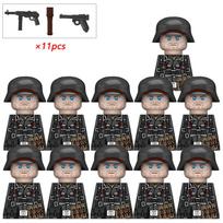 II Pasaulinio karo karinis karys veiksmo figūrėlės armijos figūrėlės kaladėlės šalmas ginklai priedai vaikai žaislai dovanos black