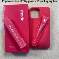 Rhode lūpų blizgio silikoninis telefono dėklas iPhone 14 Plus su smūgiams atspariomis savybėmis Guava Spiztit red