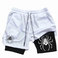 3D Skaitmeninis Voras Spausdinimas Vyriški 2-in-1 Dvisluoksniai Sportiniai Šortai Sportui Bėgimui 3XL white