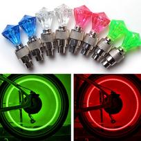2Pcs Bicycle Valve Lights MTB Bike Accessories Wheel Spokes Tire Cycling LED Light Batteries Tyre Tire Valve Caps Lantern 2Pcs White red