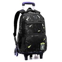 Mokyklinis riedantis studento kuprinė 6 ratai ZRY9123 43CM x 29CM x 13CM žalia/juoda