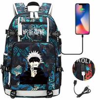 Jujutsu Kaisen Spausdintas USB Ausinių Kuprinė KTB 47CMX30CMX15CM black