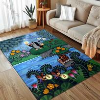 Mažojo kurmio paveikslėlio animacinis kilimas svetainei, miegamajam, sofai, prie durų, sofos stalo plotui, neslystantis grindų kilimėlis, dovanoms 40x60cm (16x24in) gray