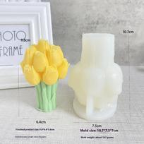 Tulpės Puokštės Silikoninė Forma Pasidaryk Pats Gėlės Aromatinės Žvakės Formos Žvakių Gamybos Reikmenys Valentino Dienos Dovana yellow