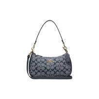 Coach Teri 25 Classic Monogram Užtrauktuku Uždarymas Džinsinio Audinio Ir Odinė Didelė Rankinė Moteriška Didelė Rankinė Džinsų Mėlynumo CH139-IMDEI Basic Set (Bag+Dust Bag) gray