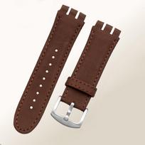 skirta Swatch laikrodžio apyrankei 23 mm Nauja Aukštos kokybės Vyriška Minkšta Vandeniui atspari Natūrali oda Laikrodžio apyrankės Dirželiai Juoda ruda karvės odos apyrankė 23mm black  clasp white