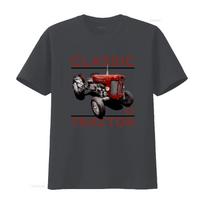 Klasikiniai vintažiniai traktoriai Massey Ferguson 65 Įkvėptas retro stiliaus marškinėliai vintažiniai skalbti kvėpuojantys madingi Unisex M black