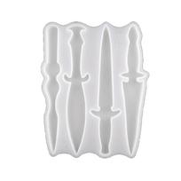 Kristalinio durklo dekoravimo forma Kardas Pjoviklis Peilis Pakabukas Silikoninė forma 1 white