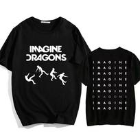 2026 Imagine Dragons Loom Tour Marškinėliai Trumpomis Rankovėmis Medvilniniai Vyrams Moterims T Marškinėliai Aukštos Kokybės Minkšti Unisex Gatvės Apranga Hip Hop Mada L juoda
